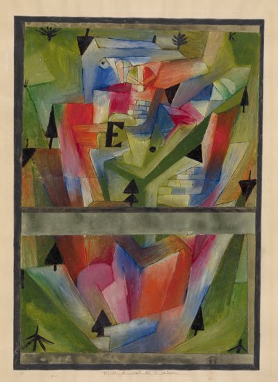 1921年、バイエルンのE.近くの風景。 作： Paul Klee