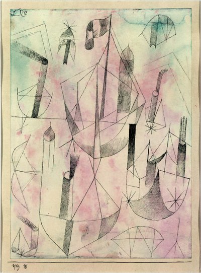小さな蒸気船ファンタジー 作： Paul Klee