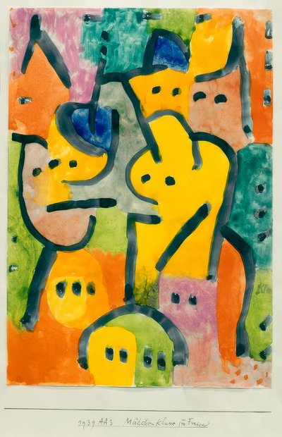 屋外の女子クラス 作： Paul Klee