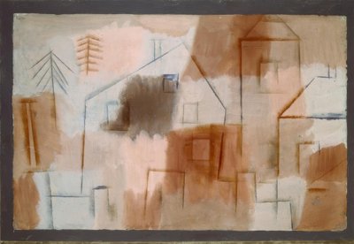 青とオレンジに配置 作： Paul Klee