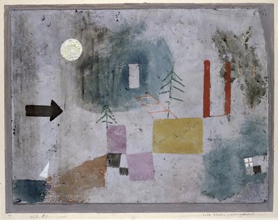 赤い柱のそばを通過 作： Paul Klee