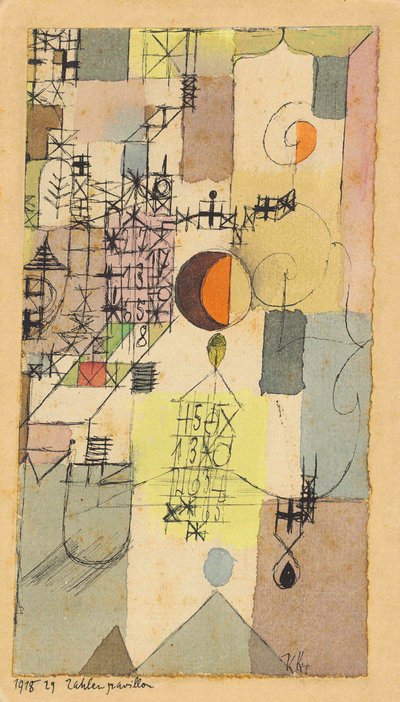 数字のパビリオン、1918年。 作： Paul Klee