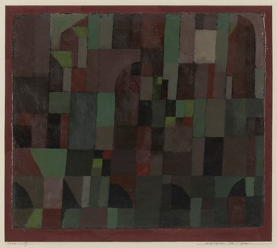 赤緑建築（黄紫グラデーション） 作： Paul Klee