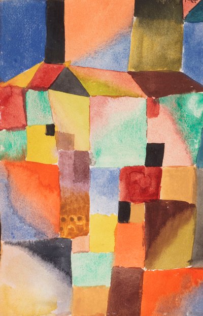 赤/緑 橙/青 作： Paul Klee