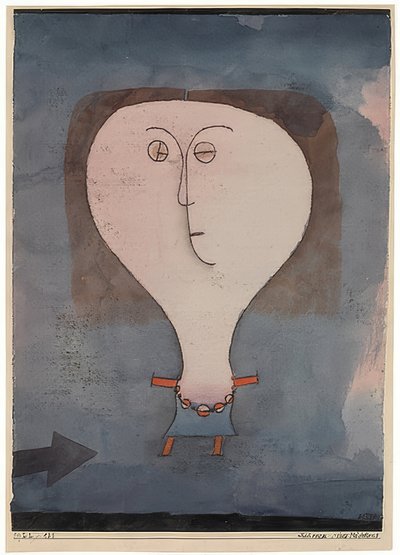 女の子の恐怖。 1922 作： Paul Klee