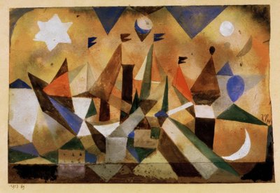 嵐を待っている帆船 作： Paul Klee