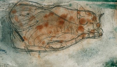 眠っている猫; 眠る猫 作： Paul Klee