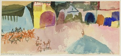 チュニスのストリートカフェ 作： Paul Klee