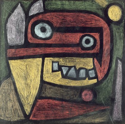 Sem título (Máscara: animal selvagem) c.1939 (lápis de cor e pasta de cor sobre papel) 作： Paul Klee