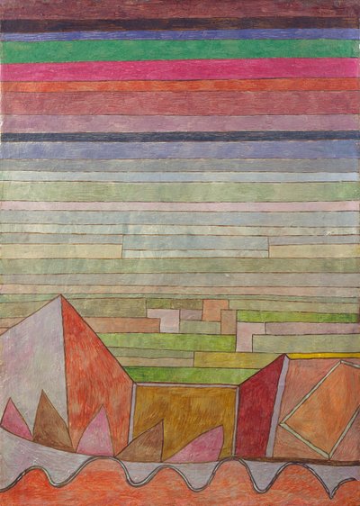 das Fruchtland、1932年の肥沃な国ブリックを見る。 作： Paul Klee
