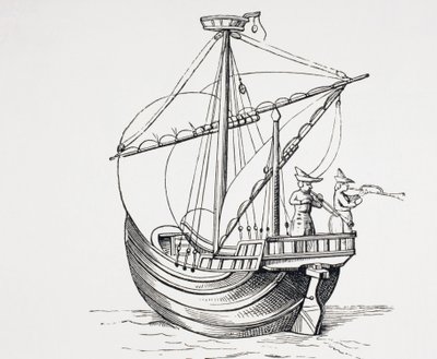 15世紀の帆船。 作： Paul Lacroix