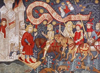 ジョーン・オブ・アークのシノン城への到着、1428年3月6日。 作： Paul Lacroix