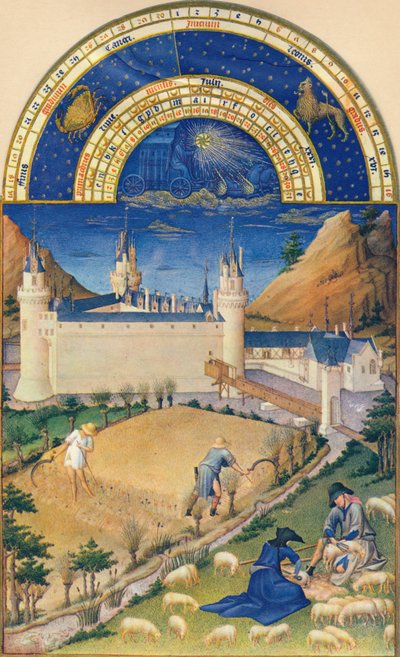 7月-ポワティエの城、15世紀、1939年。 作： Paul Limbourg