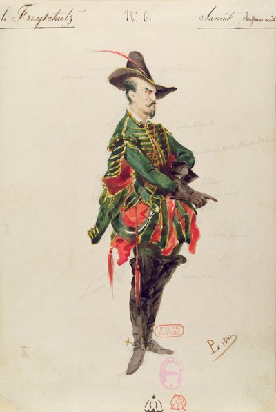 カールマリアフォンウェーバー（1786-1826）1841年のオペラ「Der Freischutz」のハンターサミエルの衣装 作： Paul Lormier