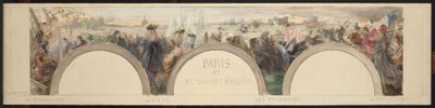 パリ市立ホテルのエントランスホールのスケッチ：パリと偉大な時代 作： Paul Louis Delance