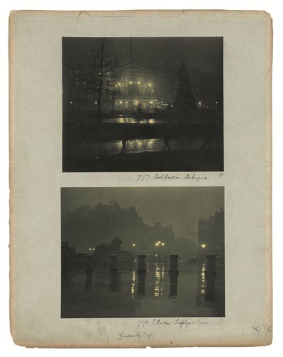 London by Gaslight, 1896年頃（グリーントーンのカーボンプリント） 作： Paul Martin