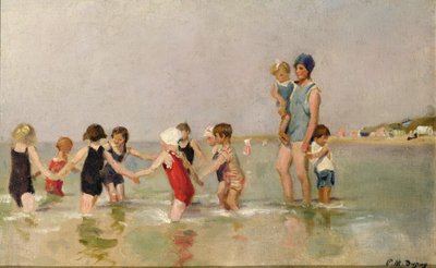 子供の入浴（キャンバスに油彩） 作： Paul Michel Dupuy