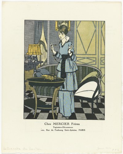 Gazette du Bon Ton、1914 - No. 1: Chez MERCIER Frères / Upholsterers - Decorators (オブジェクトのタイトル) 作： Paul Méras