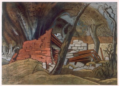 Shell Bursting, from British Artists at the Front, Continuing of The Western Front, Part Three, ポール・ナッシュ 作： Paul Nash