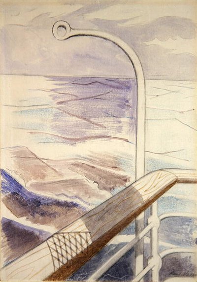 シップレール（紙に鉛筆と水彩） 作： Paul Nash