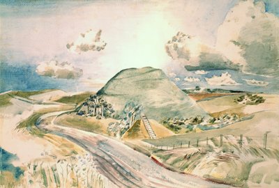 シルベリー・ヒル（紙に水彩） 作： Paul Nash
