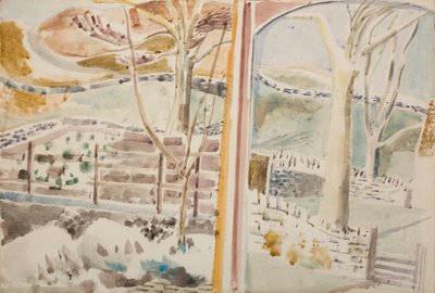 窓越しの風景とガラス越しの風景 作： Paul Nash