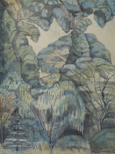 バード ガーデンの木々、アイバー ヒース 作： Paul Nash