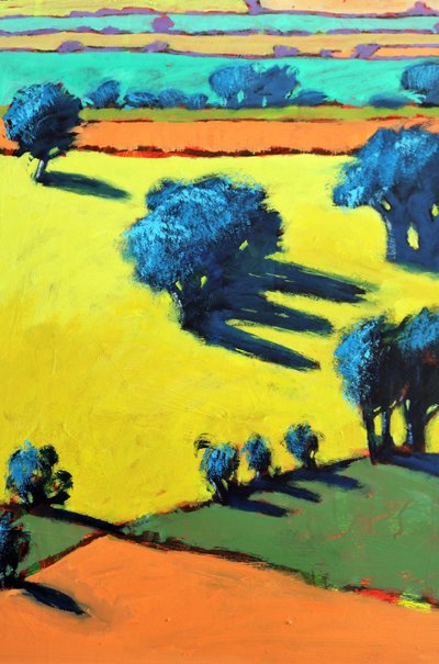Cotswold Way close up 4 (アクリル、ボード) 作： Paul Powis