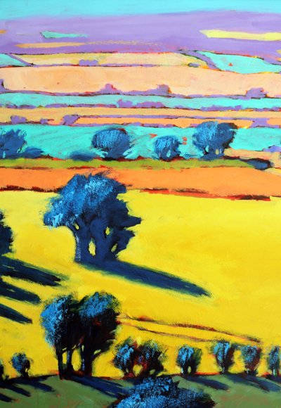 Cotswold Way close up 6 (アクリル、ボード) 作： Paul Powis