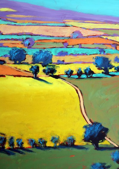 Cotswold Way close up 7 (アクリル、ボード) 作： Paul Powis