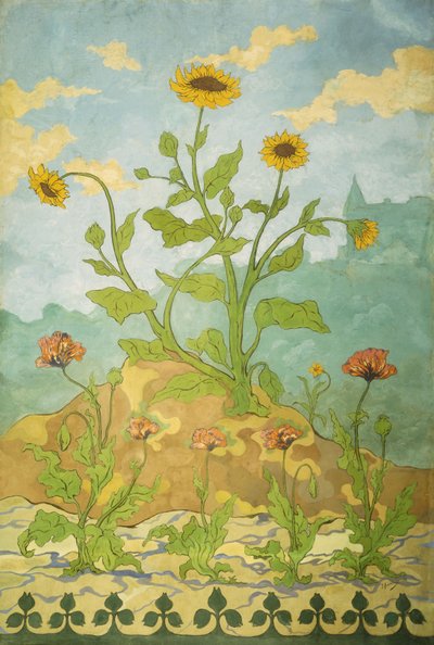 ひまわりとポピー。マリーゴールドとポピー、1899年 作： Paul Elie Ranson