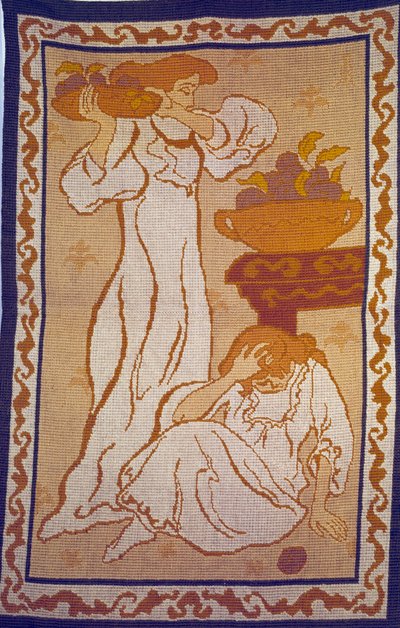 ポール・ランソン（1864-1909）の「白衣の女」タペストリー 20世紀 パリ市立近代美術館蔵 作： Paul Elie Ranson