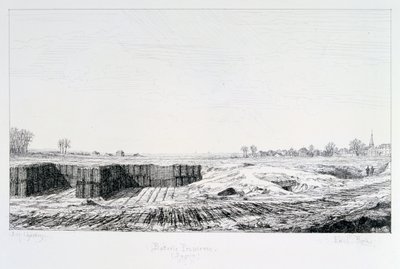 プロイセンの砲台、パリの包囲、1870年から1871年 作： Paul Roux