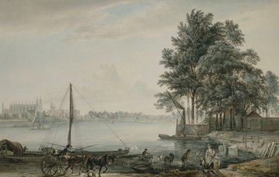 テムズ川から見たイートンカレッジ、1779 作： Paul Sandby