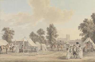セントジェームズパークの野営地（紙に水彩） 作： Paul Sandby