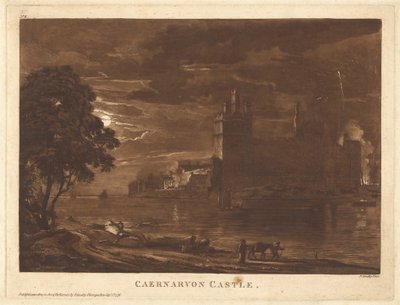 カナーヴォン城 (夜) 作： Paul Sandby