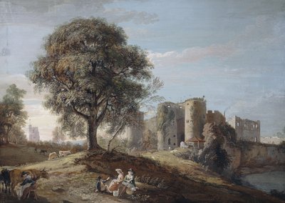 チェプストウ城、1790年代 作： Paul Sandby