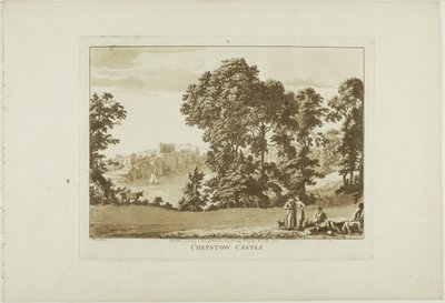チェプストウ城、『ウェールズ十二景』より4枚目 作： Paul Sandby