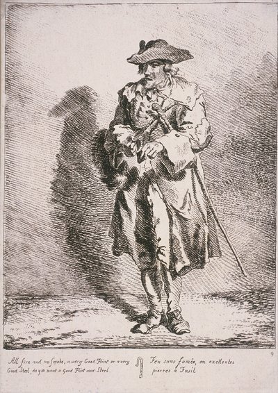 フリントと鋼の売り手、クライズ オブ ロンドン、1760 年 作： Paul Sandby