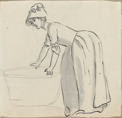 職場のボンネットの少女 [直訳] 作： Paul Sandby