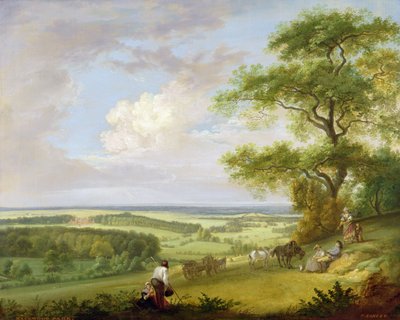 ハンプシャーのハックウッドパーク（キャンバスに油彩） 作： Paul Sandby