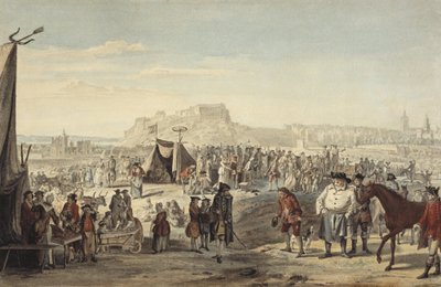 ブランツフィールドリンクスの馬フェア、エディンバラ 作： Paul Sandby