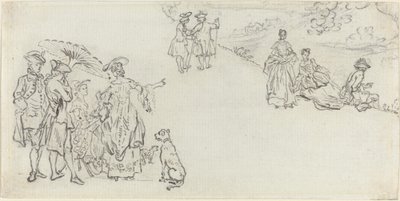 カントリーパークの紳士淑女 作： Paul Sandby