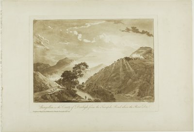 デンビー郡のスランゴスレン、ディー川の上のターンパイク ロードから 作： Paul Sandby