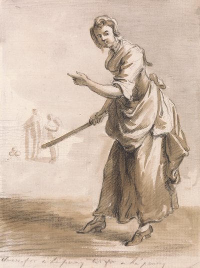 London Cries: 半ペニーを投げる 作： Paul Sandby