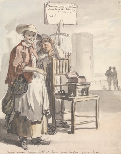 Londres clama: "Transforme seu cobre em prata agora diante de seus olhos" (design da página de rosto) 作： Paul Sandby