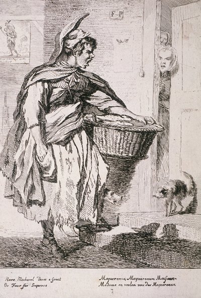 サバ売り、ロンドンの叫び、1760 作： Paul Sandby