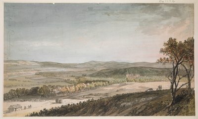 Nithsdale、Drumlanrig、c.1751（紙に鉛筆でペン、ウォッシュ、水彩） 作： Paul Sandby