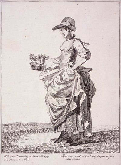ノーズゲイとメモ帳の売り手、クライズ オブ ロンドン、1760 年 作： Paul Sandby