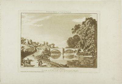 デンビーとフリントシャーの境界にあるオーバートン橋/ディー川を渡る 作： Paul Sandby